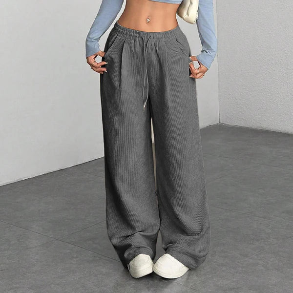 Pantalones Mujer de Pana Holgados Estilo Desenfadado