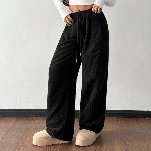 Pantalones Mujer de Pana Holgados Estilo Desenfadado