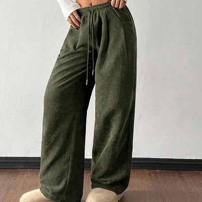 Pantalones Mujer de Pana Holgados Estilo Desenfadado