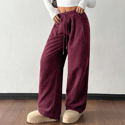 Pantalones Mujer de Pana Holgados Estilo Desenfadado