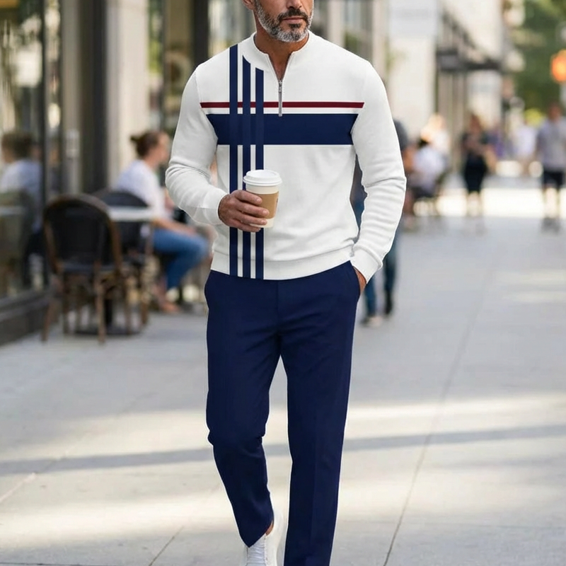 Conjunto Hombre Jersey Estampado y Pantalón Valerina Milano