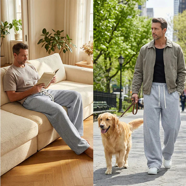 Pantalón Deportivo Hombre Algodón Holgado con Cordón y Bolsillos - Mavetta