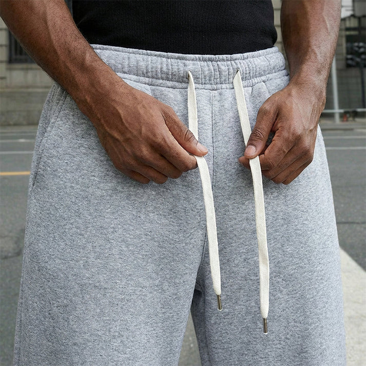 Pantalón Deportivo Hombre Algodón Holgado con Cordón y Bolsillos