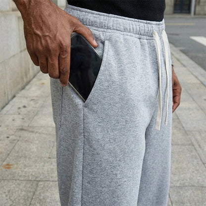 Pantalón Deportivo Hombre Algodón Holgado con Cordón y Bolsillos