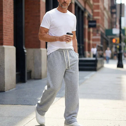 Pantalón Deportivo Hombre Algodón Holgado con Cordón y Bolsillos