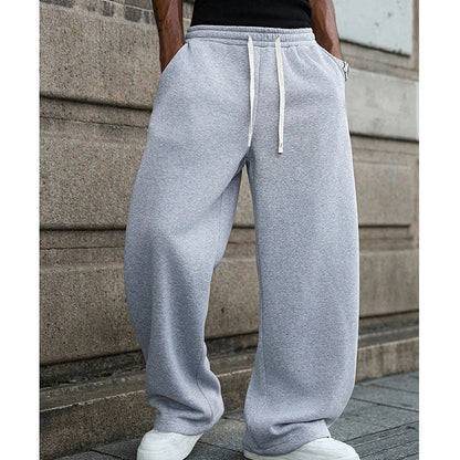 Pantalón Deportivo Hombre Algodón Holgado con Cordón y Bolsillos
