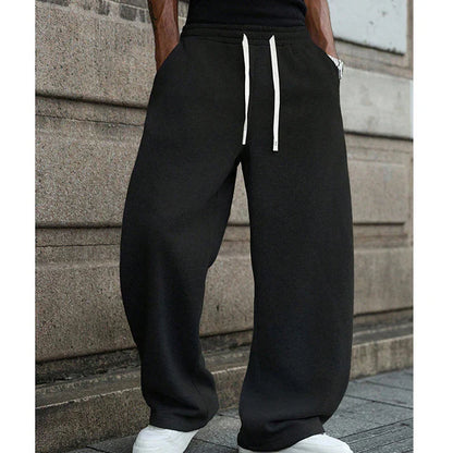 Pantalón Deportivo Hombre Algodón Holgado con Cordón y Bolsillos