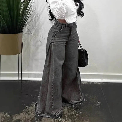 Vaqueros Mujer Oversize Cintura Alta Pierna Ancha