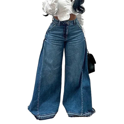 Vaqueros Mujer Oversize Cintura Alta Pierna Ancha
