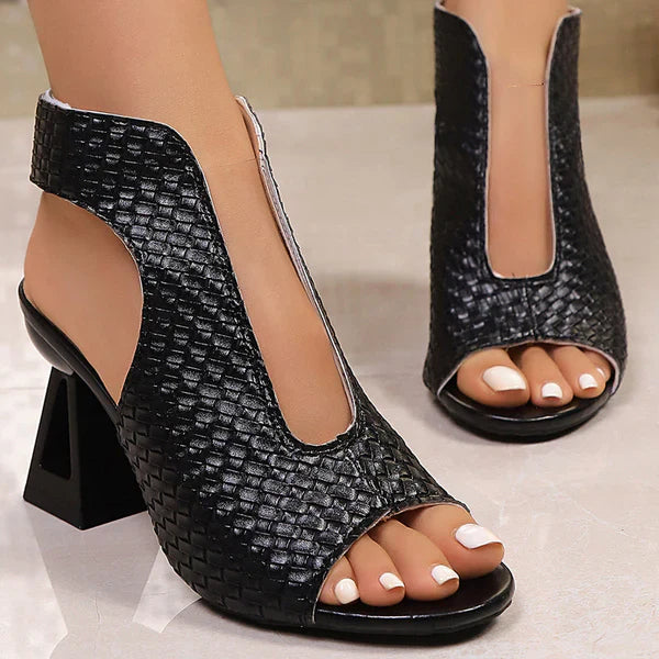 Sandalias Mujer Tacón Punta Abierta Elegantes