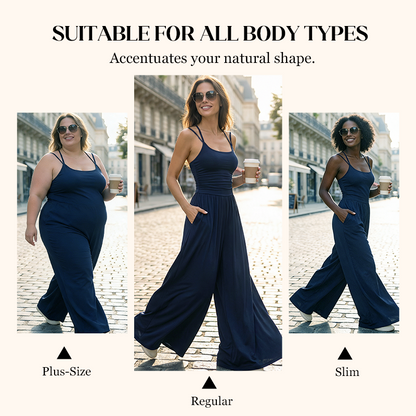 Mono mujer Tirantes finos Piernas amplias verano