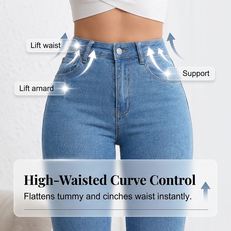 Jeans Mujer Cintura Alta Acampanados Corte Favorecedor