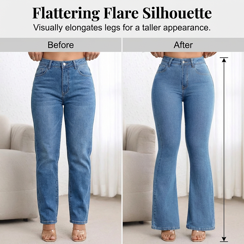 Jeans Mujer Cintura Alta Acampanados Corte Favorecedor