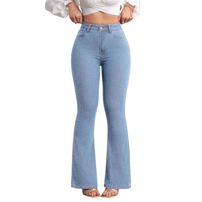 Jeans Mujer Cintura Alta Acampanados Corte Favorecedor