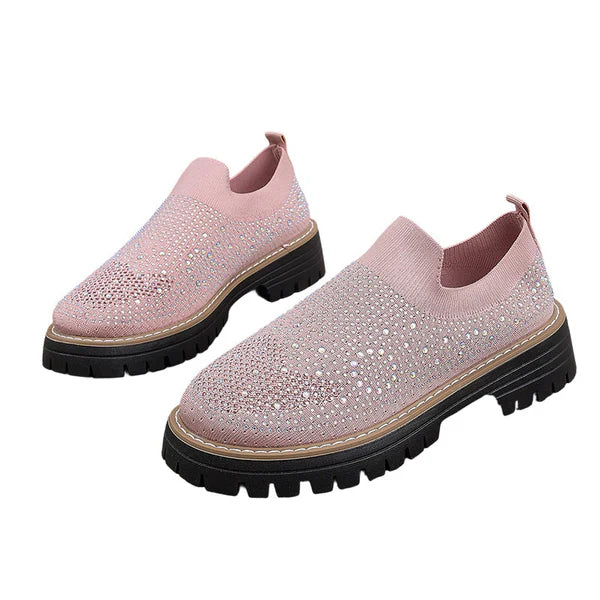 Mocasines Mujer sin Cordones con Pedrería Brillante