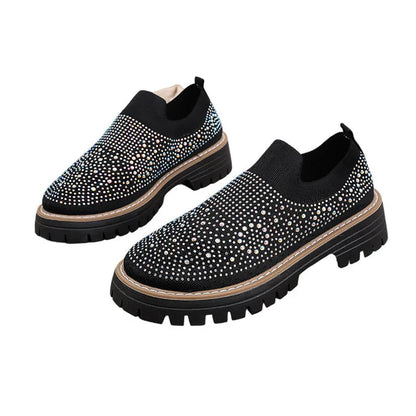 Mocasines Mujer sin Cordones con Pedrería Brillante