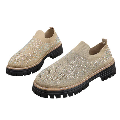 Mocasines Mujer sin Cordones con Pedrería Brillante