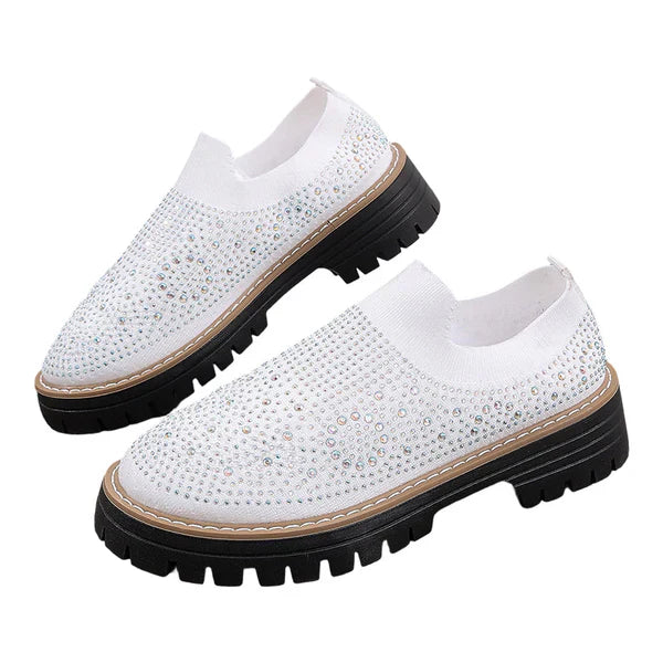 Mocasines Mujer sin Cordones con Pedrería Brillante