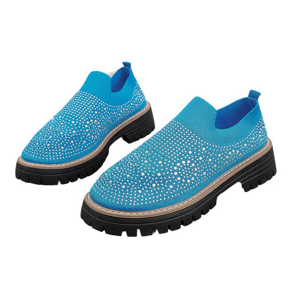Mocasines Mujer sin Cordones con Pedrería Brillante