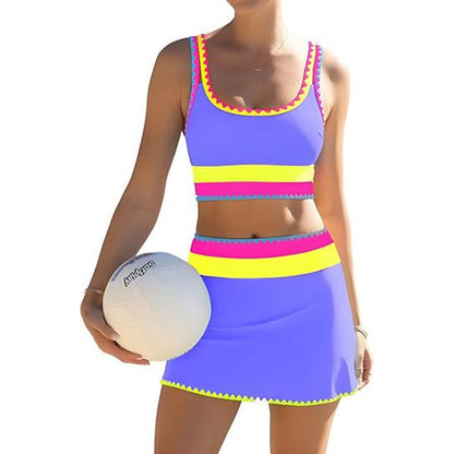 Bikini Mujer Piezas Cintura Alta Diseño Zigzag Playa