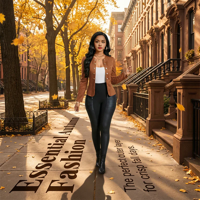 Chaqueta mujer de imitación de ante ajustada