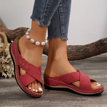 Sandalias Mujer Cuña Ligera Estable Confort Diario