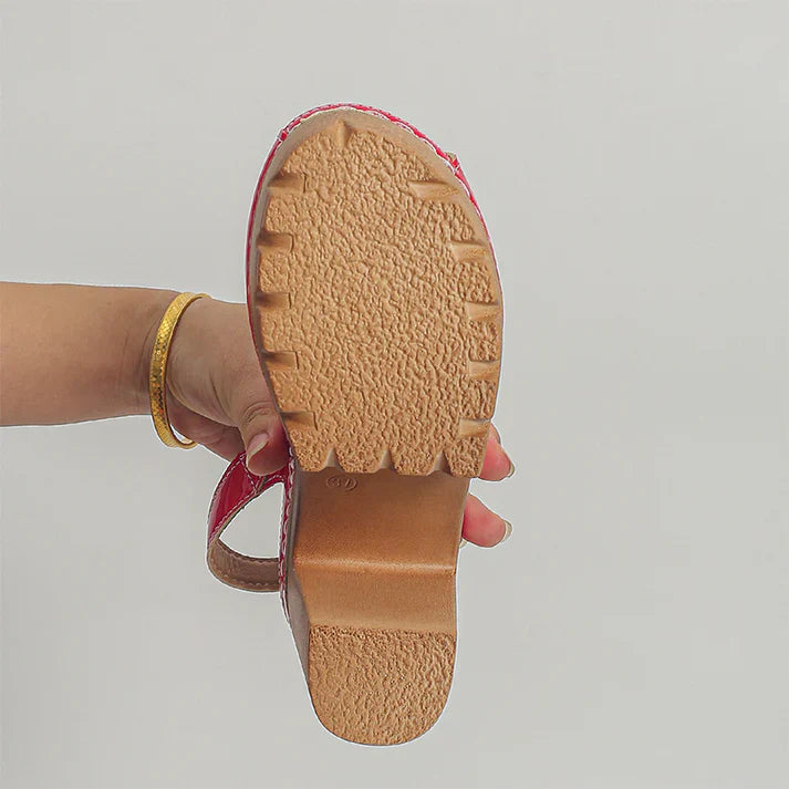 Sandalias Mujer peeptoe tacón ancho hebilla metálica