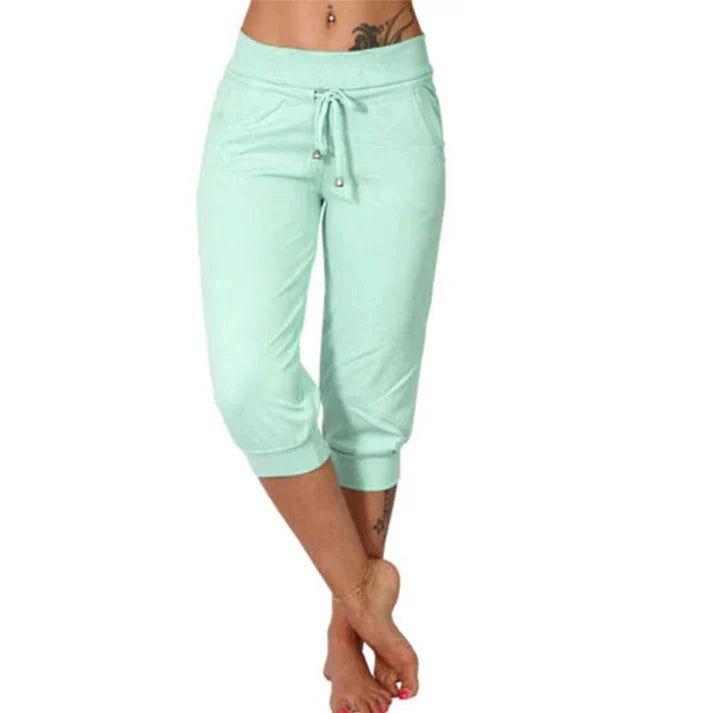 Pantalón Capri Mujer Ajustado Cintura Alta