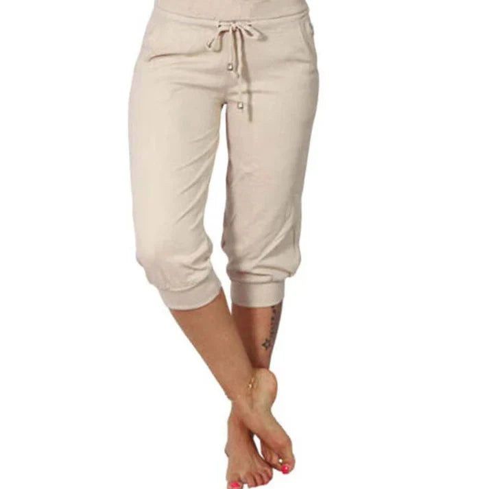 Pantalón Capri Mujer Ajustado Cintura Alta