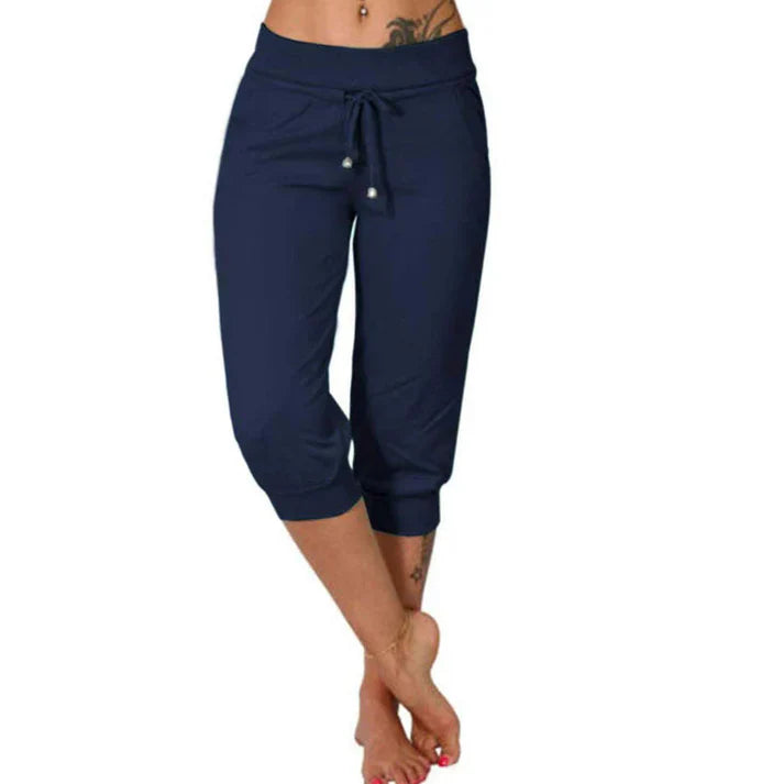 Pantalón Capri Mujer Ajustado Cintura Alta
