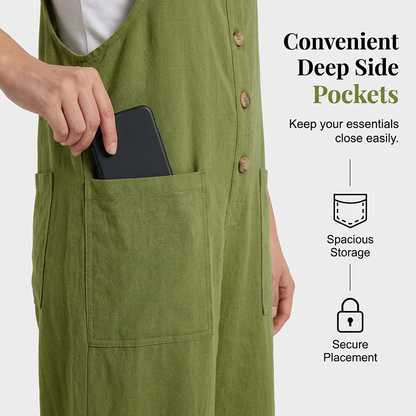 Overall mujer amplio con tirantes ajustables cómodo verano