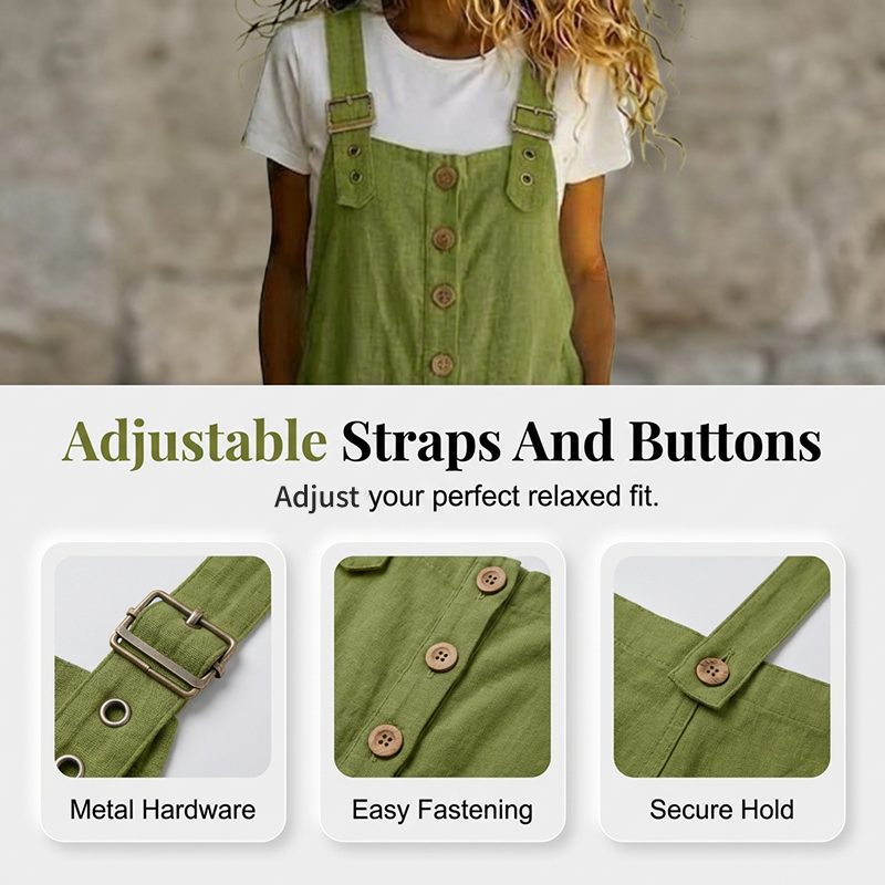 Overall mujer amplio con tirantes ajustables cómodo verano