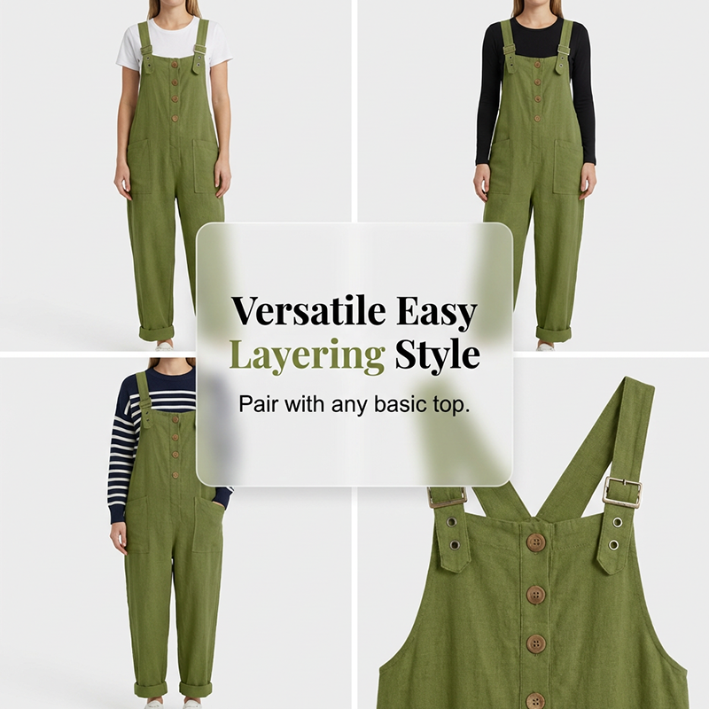 Overall mujer amplio con tirantes ajustables cómodo verano