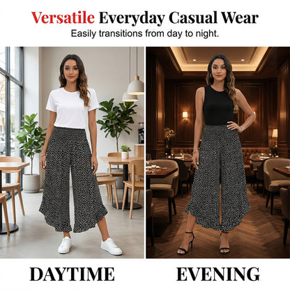 Pantalones Mujer Fluidos Cintura Alta Ajuste Comodo