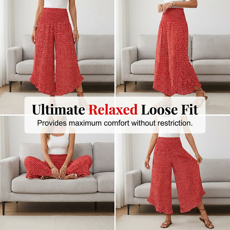 Pantalones Mujer Fluidos Cintura Alta Ajuste Comodo