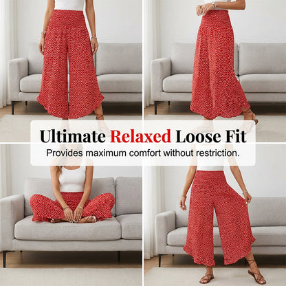 Pantalones Mujer Fluidos Cintura Alta Ajuste Comodo