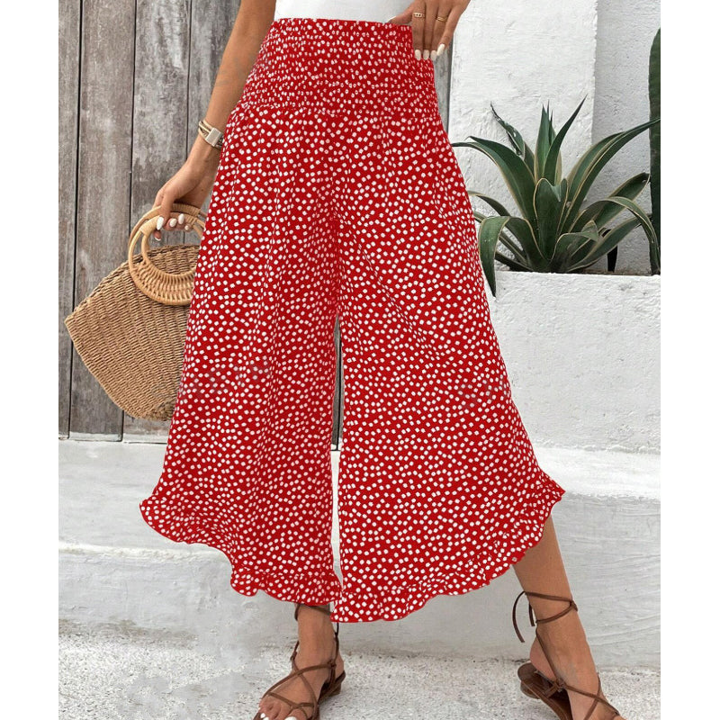 Pantalones Mujer Fluidos Cintura Alta Ajuste Comodo