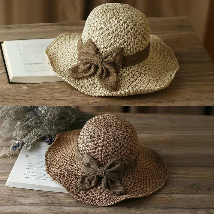 Sombrero Mujer de Paja con Lazo Estilo Retro
