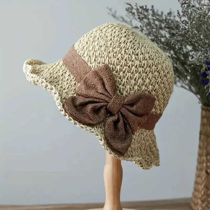 Sombrero Mujer de Paja con Lazo Estilo Retro