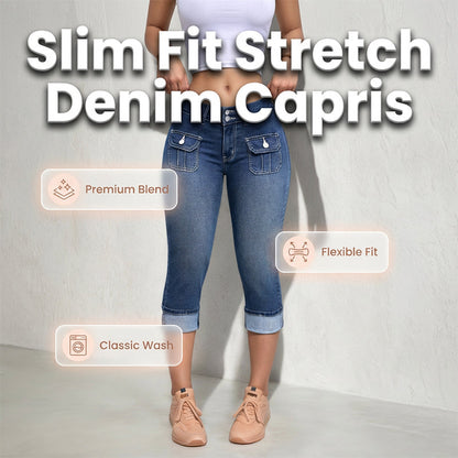 Pantalones Capri Mujer Denim Ajustados Moldeadores