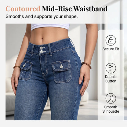 Pantalones Capri Mujer Denim Ajustados Moldeadores