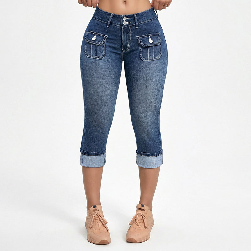 Pantalones Capri Mujer Denim Ajustados Moldeadores - Mavetta