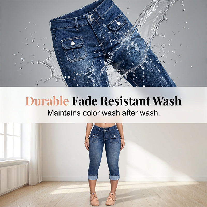 Pantalones Capri Mujer Denim Ajustados Moldeadores