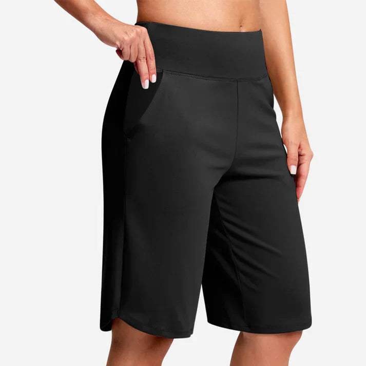 Pantalones cortos yoga Mujer cintura alta bolsillos