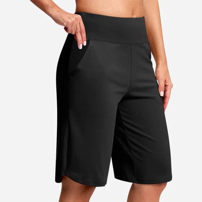 Pantalones cortos yoga Mujer cintura alta bolsillos