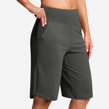 Pantalones cortos yoga Mujer cintura alta bolsillos