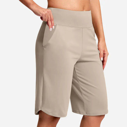 Pantalones cortos yoga Mujer cintura alta bolsillos