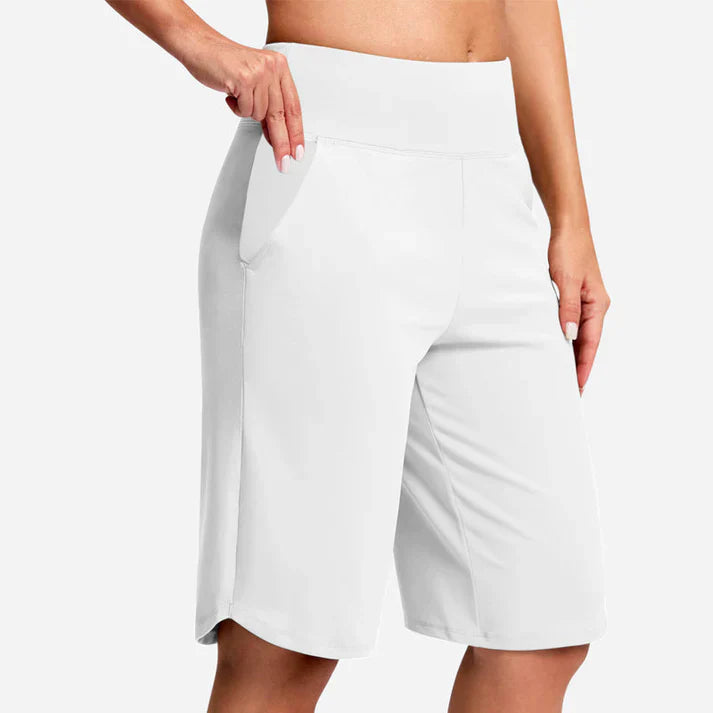 Pantalones cortos yoga Mujer cintura alta bolsillos