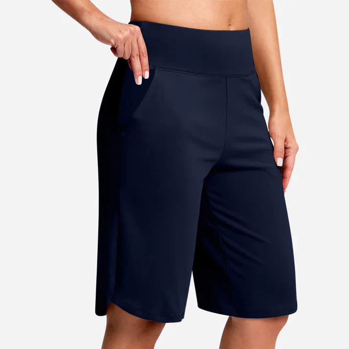 Pantalones cortos yoga Mujer cintura alta bolsillos