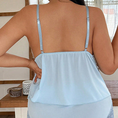 Conjunto Pijama Mujer Encaje Satinado y Short